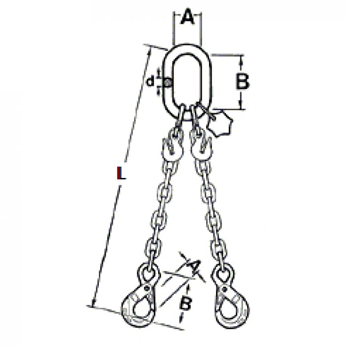 GRADE 100 ALLOY STEEL SHORT LINK DOUBLE CHAIN SLING WITH EYE SLING HOOK